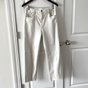 Carly Jean LA Brooke sea salt color frayed edge hem denim jeans size 11